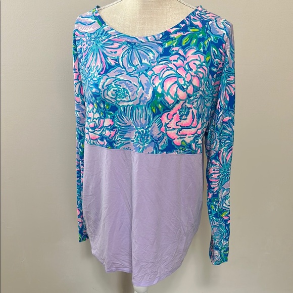 Lilly Pulitzer Floral Long Sleeve Top - Blue and Pink - Picture 2 of 7